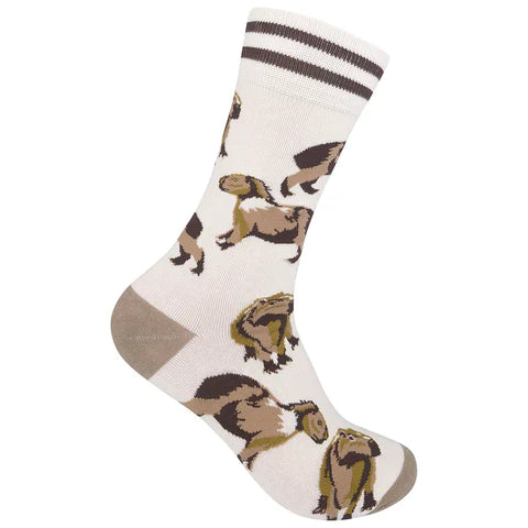 "Capybara, Capybara (Ivory) Unisex Crew Socks"
