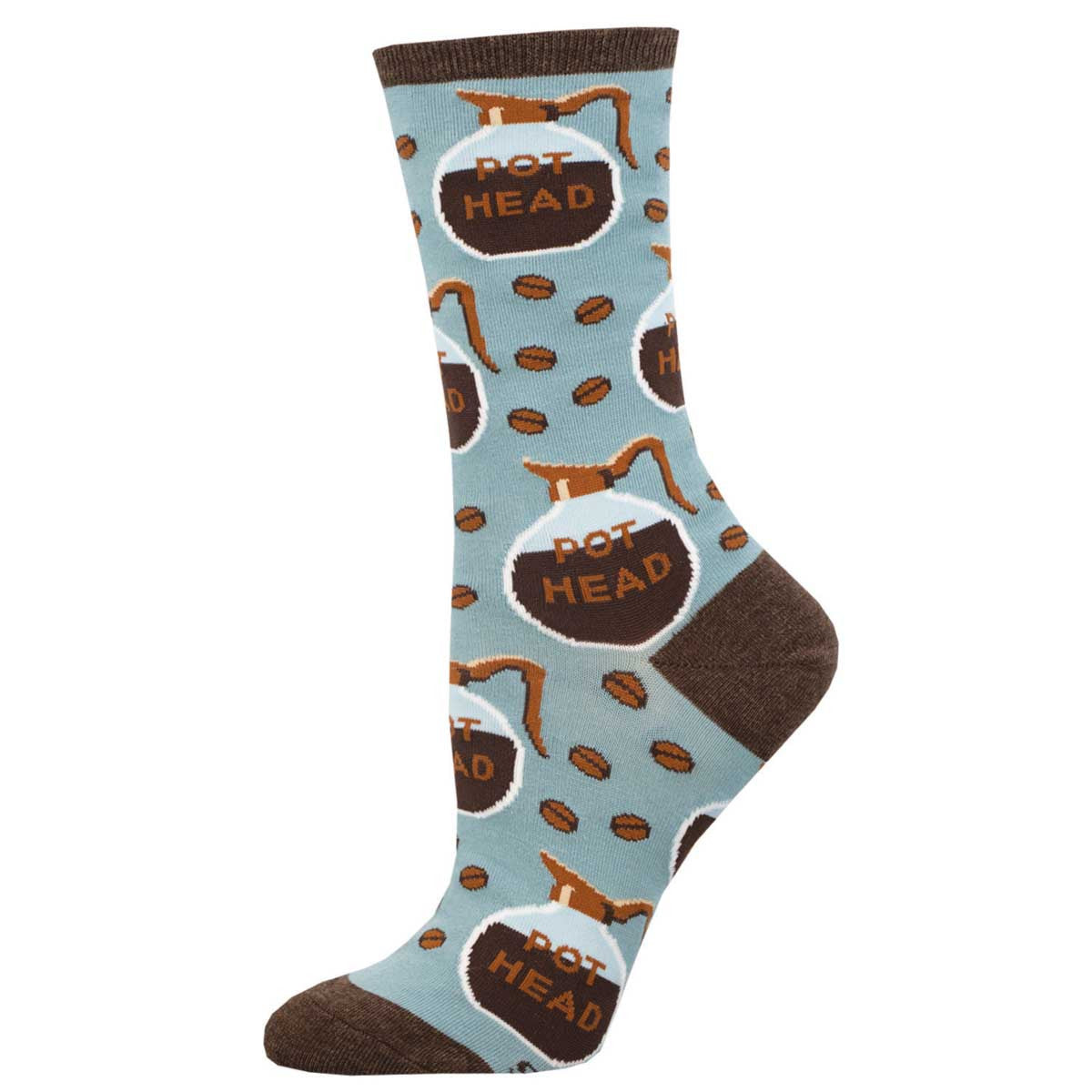 "Pot Head, Coffee (Blue) Women's Crew Sock"