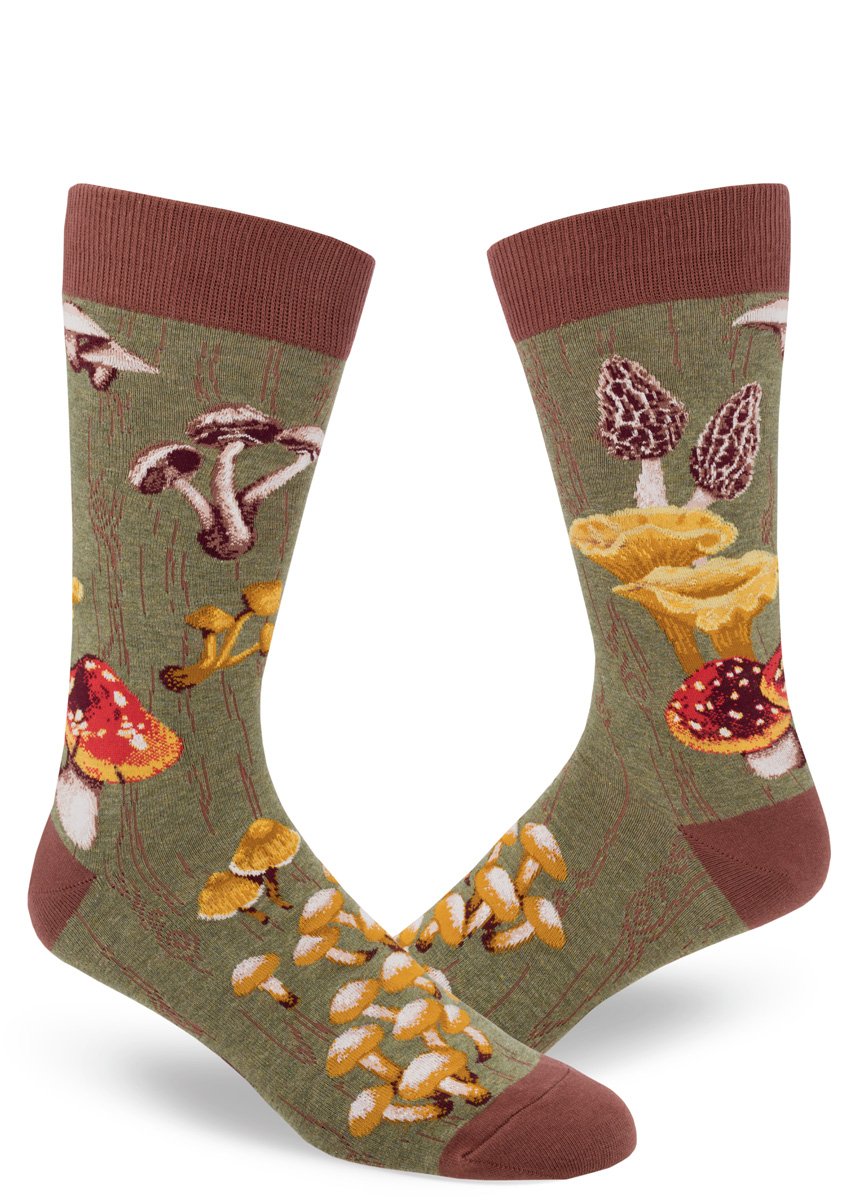 Mushrooms (Moss Green)Men's Crew Sock
