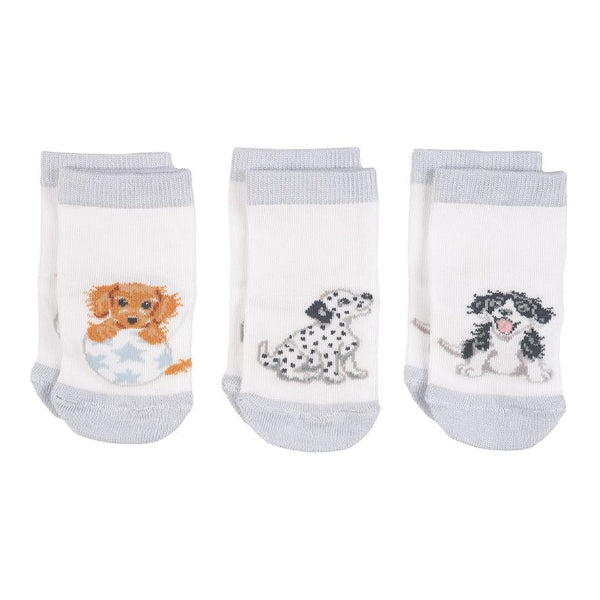 "Little Paws Boxed Set of 3 Bamboo Kids Crew Socks (0-6 Months, 6-12 Months)"