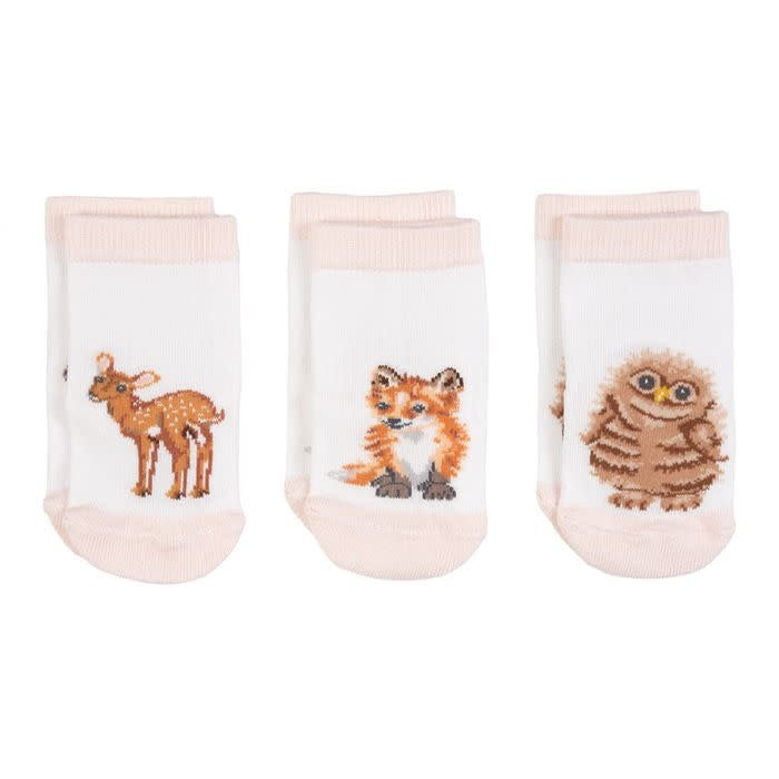 "Little Forest Boxed Set of 3 Bamboo Kids Crew Socks (0-6 Months, 6-12 Months)"