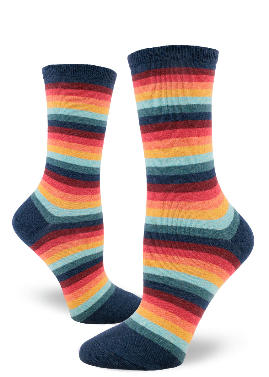 Retro 70's Stripe Women's Crew Sock