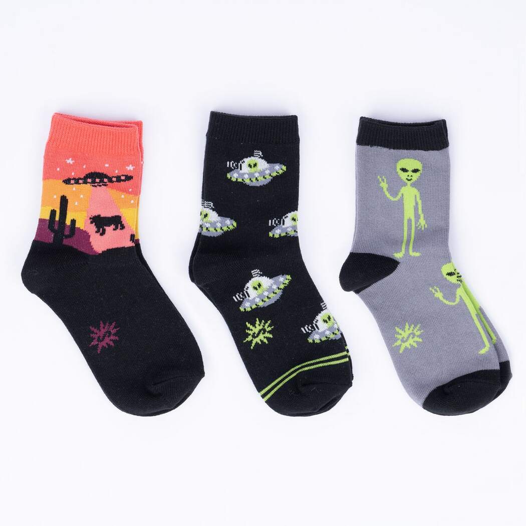 Area 51 Kids' (Age 3-6) Crew Socks 3-Pack