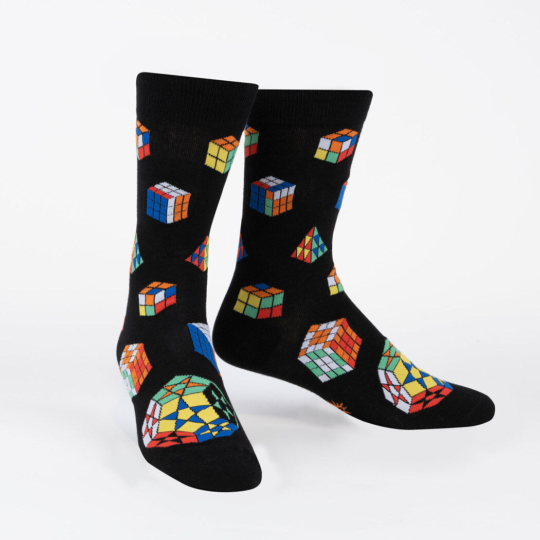 3-D Puzzle Games Men's Crew Socks