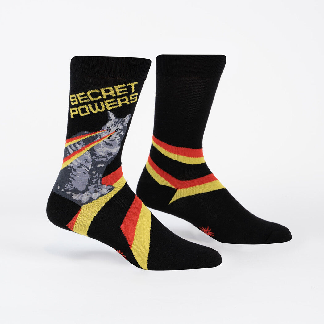 "Secret Powers, Laser Cats Men's Crew Socks"