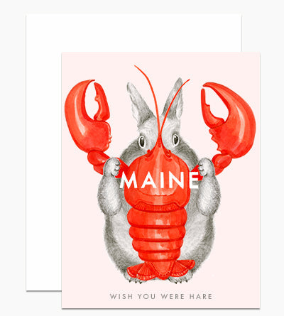 "Maine, Wish You Were Hare Greeting Card"