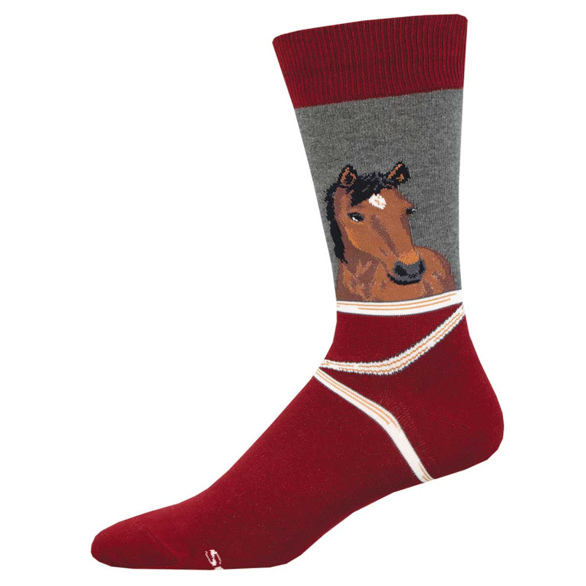 "Hay, Neigh-bor, Horse (Charcoal) Men's Crew socks"
