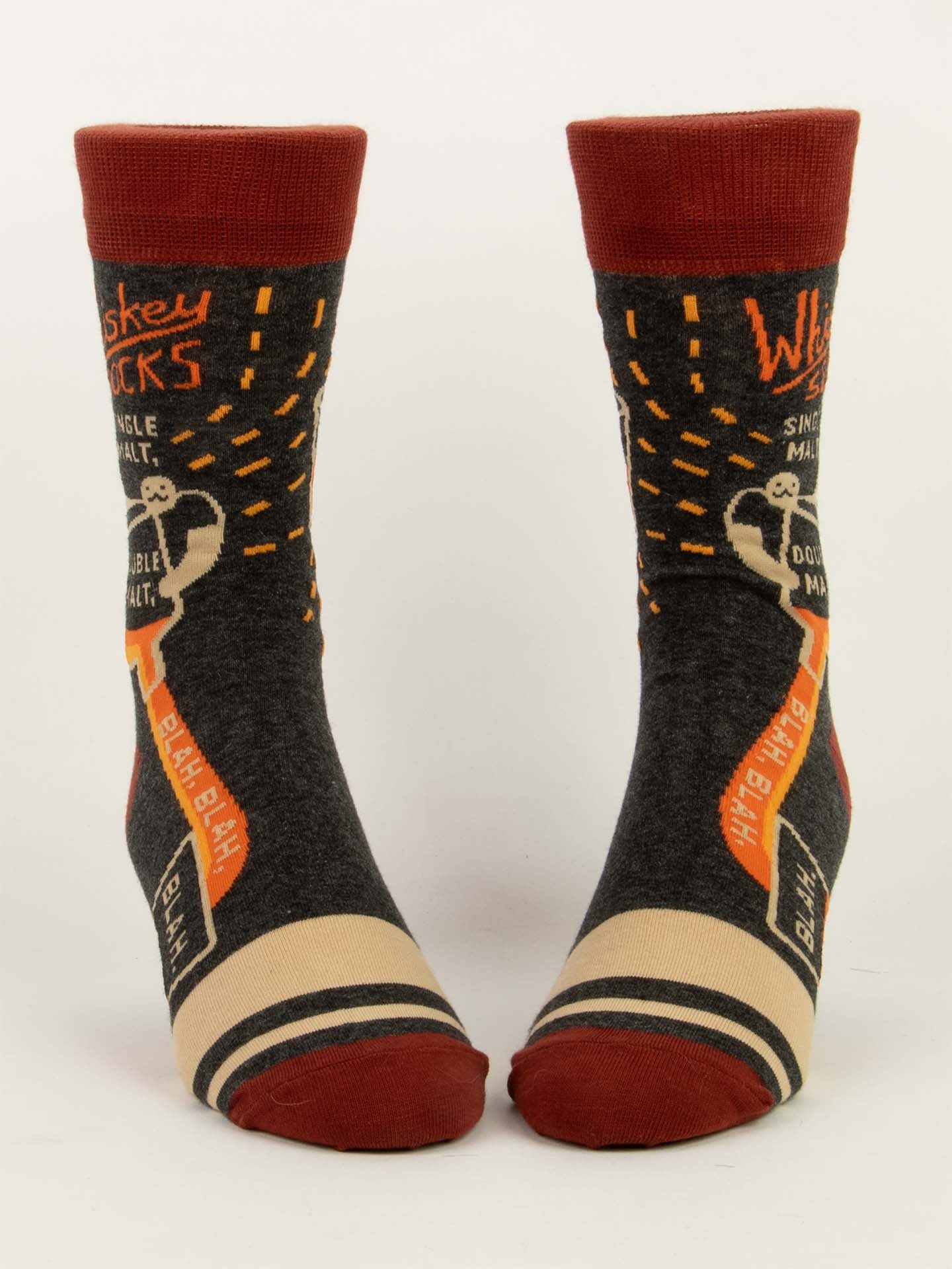 "Whiskey Socks, Blah Blah Blah Men's Crew Socks"