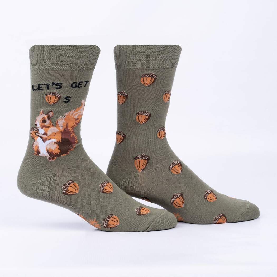 "Squirrel, Let's Get Nuts Men's Crew Socks"