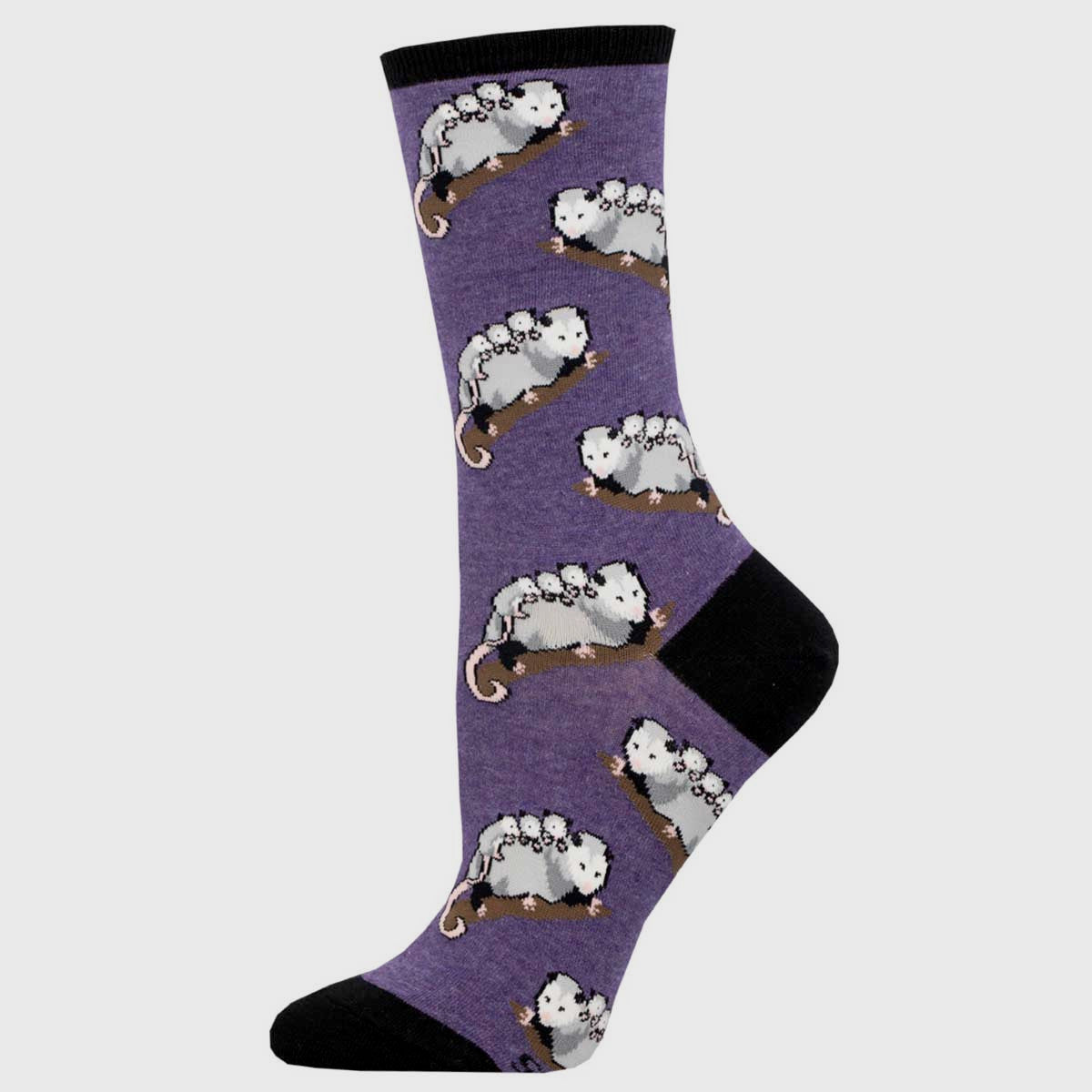 Opossum Posse (Purple) Women¡¯s Crew Socks