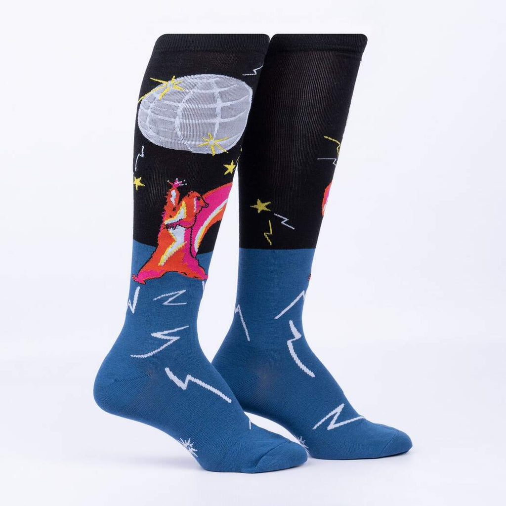 "Disco Nut, Dancing Squirrel Knee Highs"