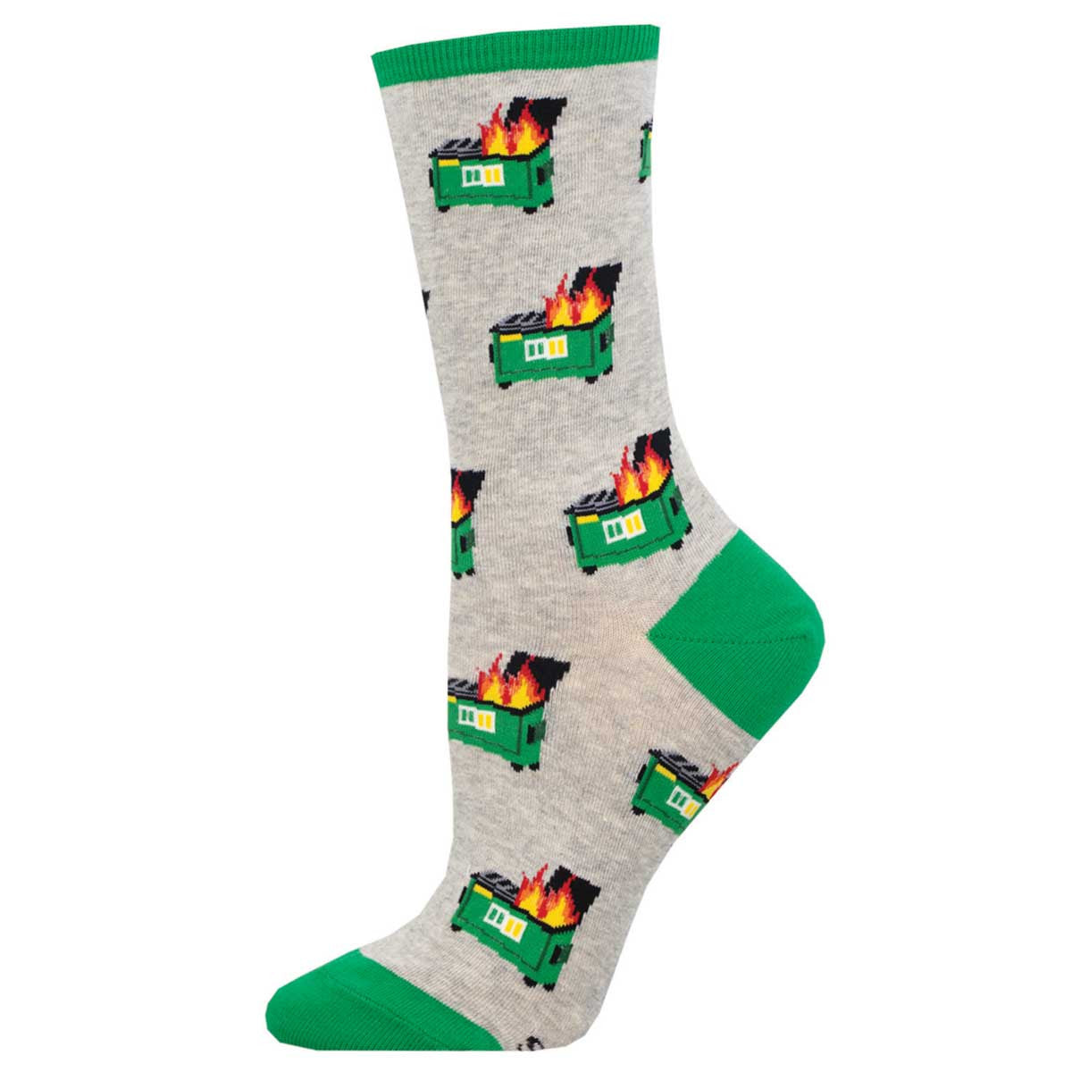 Dumpster Fire (Grey) Women¡¯s Crew Socks