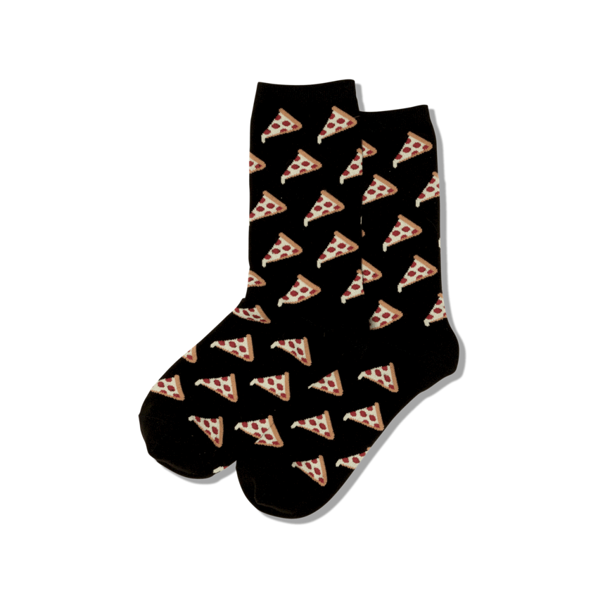Pizza Slices (Black) Women's Crew Socks