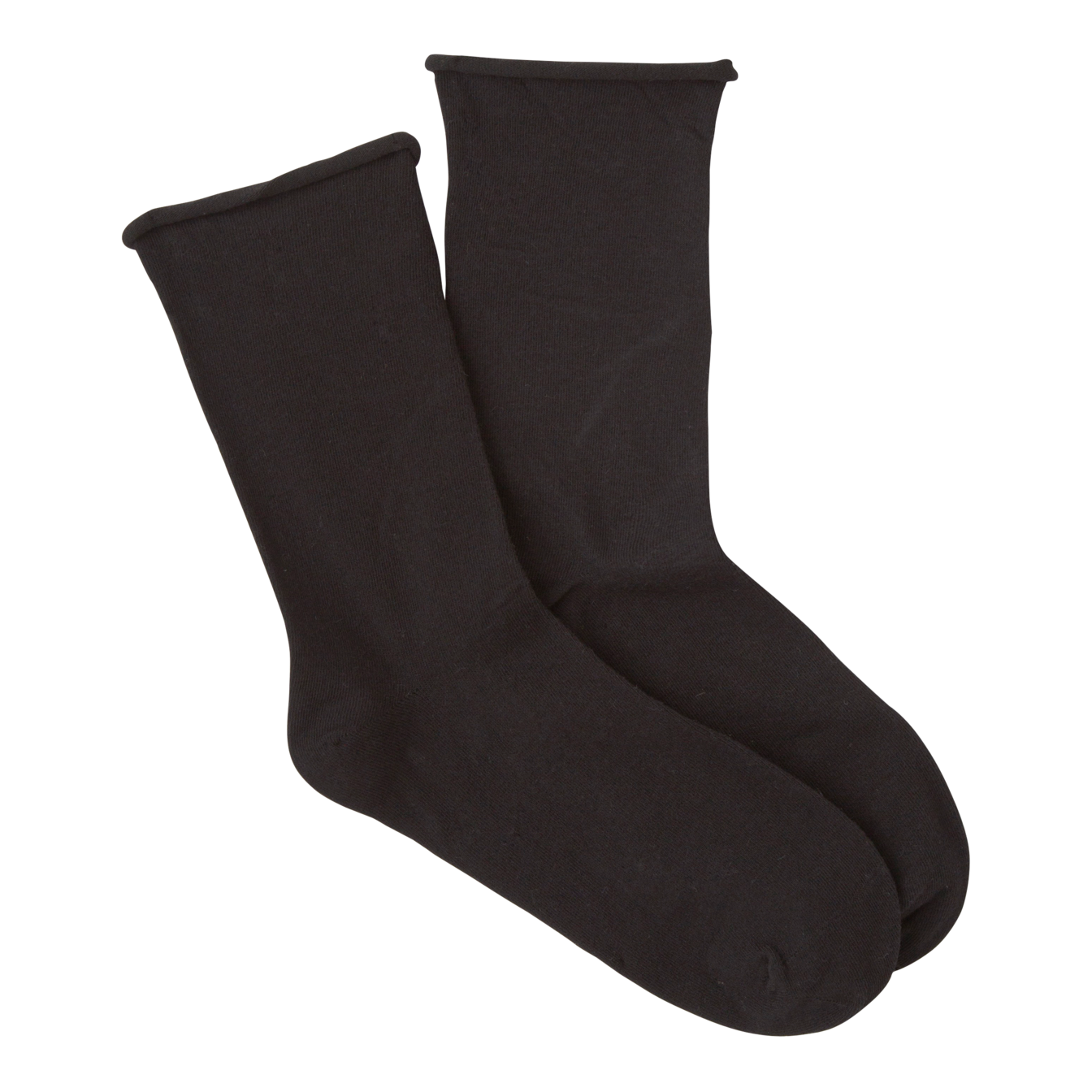 "Roll Top, Non-Binding 3 Pack (Black) Women's Crew Socks"
